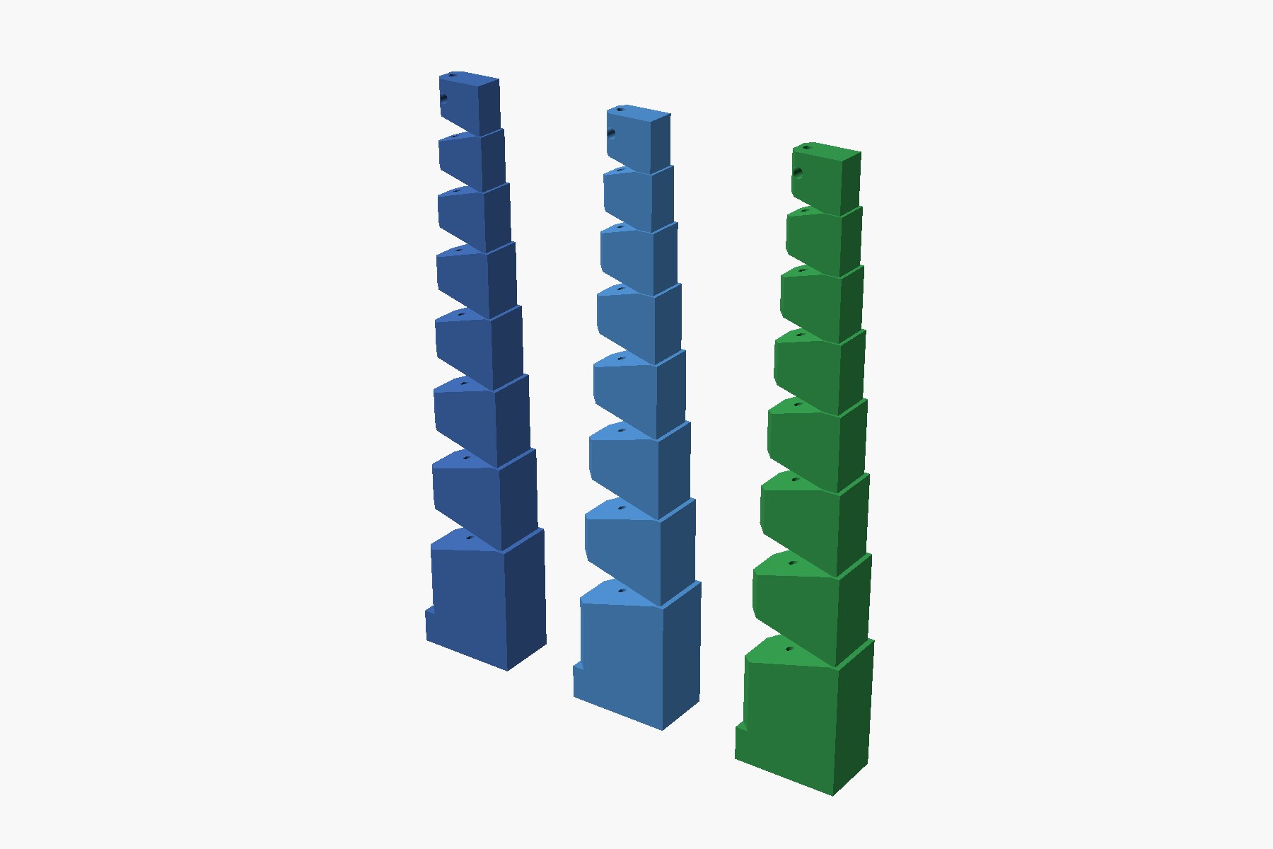Three printable finger variants side by side: the as-printed log-spiral, the stiff-pad graded web, and the root-compliant graded web